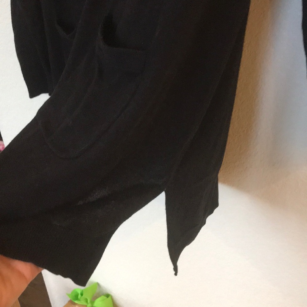 Talbots Woman Black side slit button cardi - Picture 5 of 6